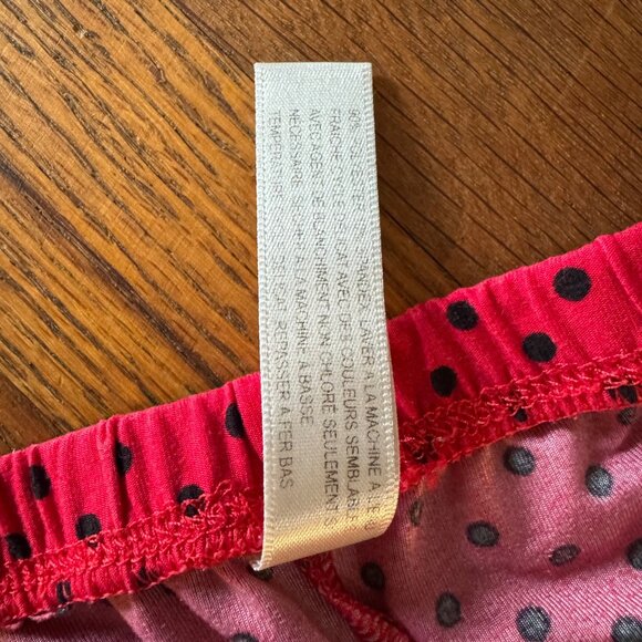 In Bloom Womens Pajama Set L Red & Black Polka Dot Lace Back Detail - Picture 15 of 16